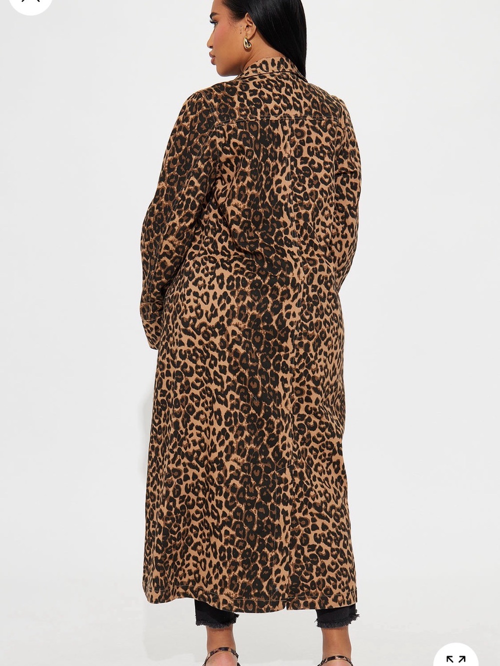 Fashion Nova Leopard Print Trench Coat - Tan & Black